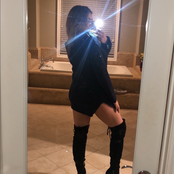 Off the shoulder knitted sweater dress - Picture 5 of 5